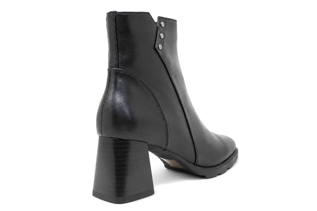 Botines de piel negros con tacón Regarde le Ciel Cali-02 para mujer