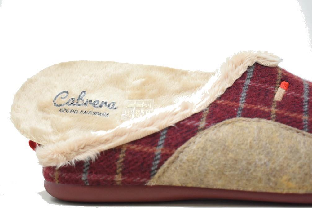 Zapatillas de casa Cabrera 3624 en burdeos para hombre