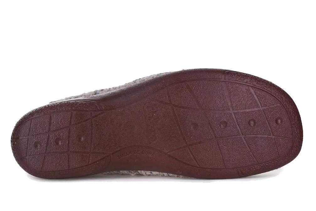 Zapatillas de casa cerradas Cabrera 5647 burdeos con cuña para mujer