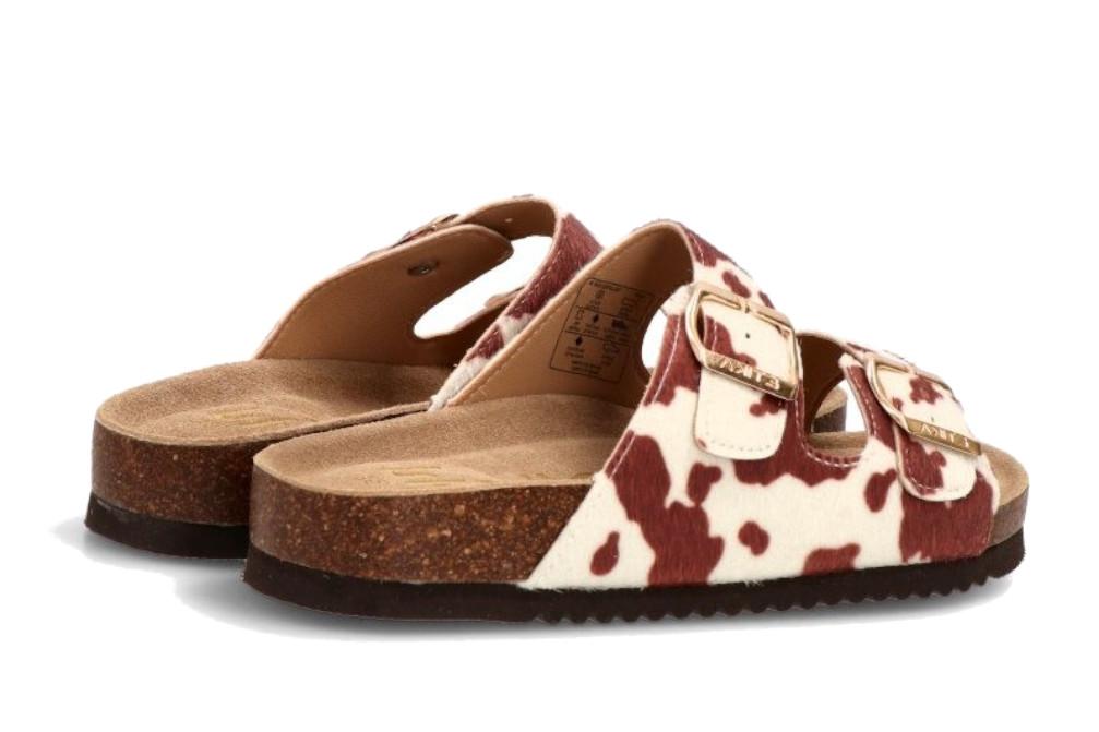 Sandalia Bio ETIKA 10015 Animal Print para Mujer | Sandalia Plana con Hebilla y Plantilla de Piel