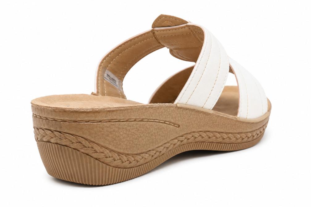 Sandalias con cuña cómoda Inblu DL000003 Blancos Tipo Zueco con Planta Anatómica