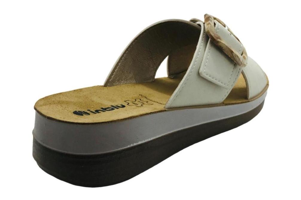 Sandalia plana Inblu FT000020 Blanca Tipo Chancla con Planta Anatómica para mujer