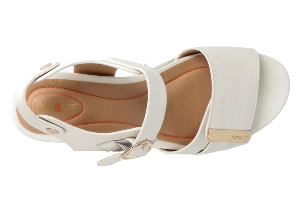 Sandalias de cuña baja Impronte Agata IL61571A para mujer en blanco roto