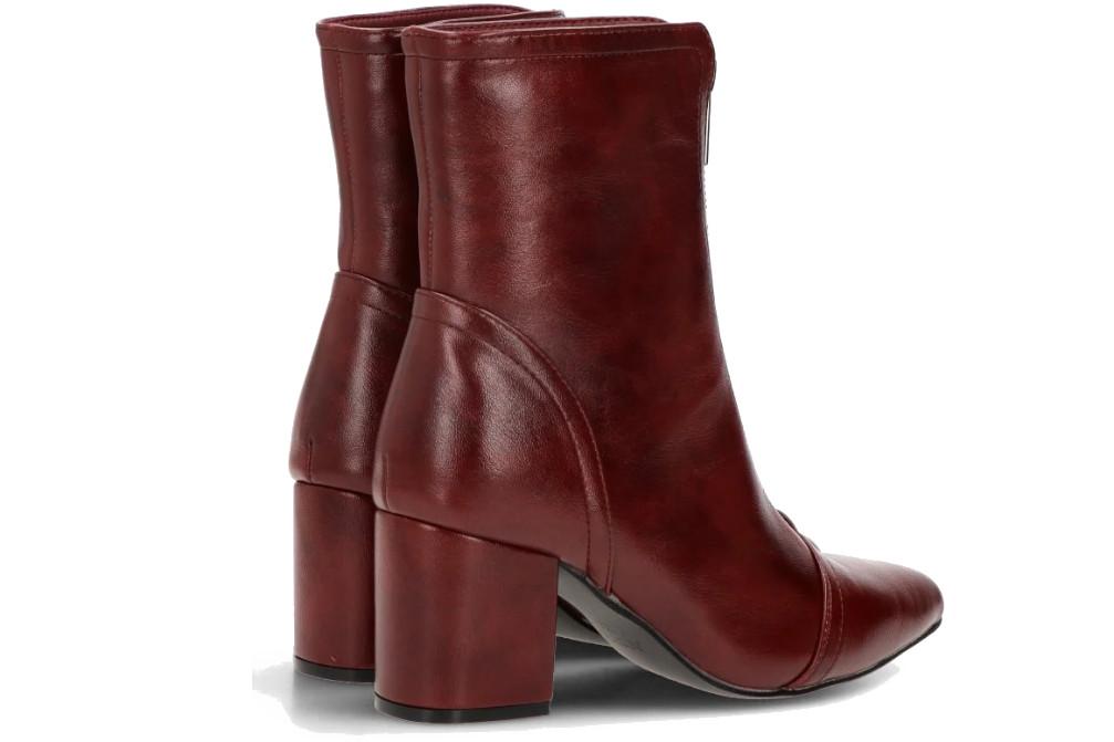 Botines de tacón Etika Hanna 32022 burdeos con cremallera delantera