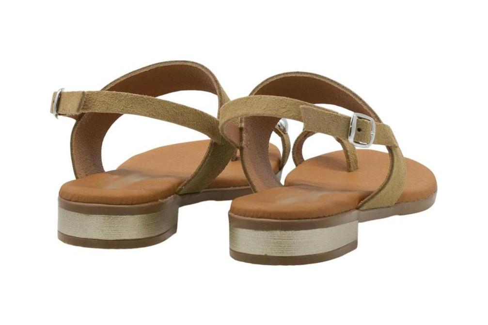 Sandalias Planas de Dedo Oh! My Sandals 5862 arena para mujer