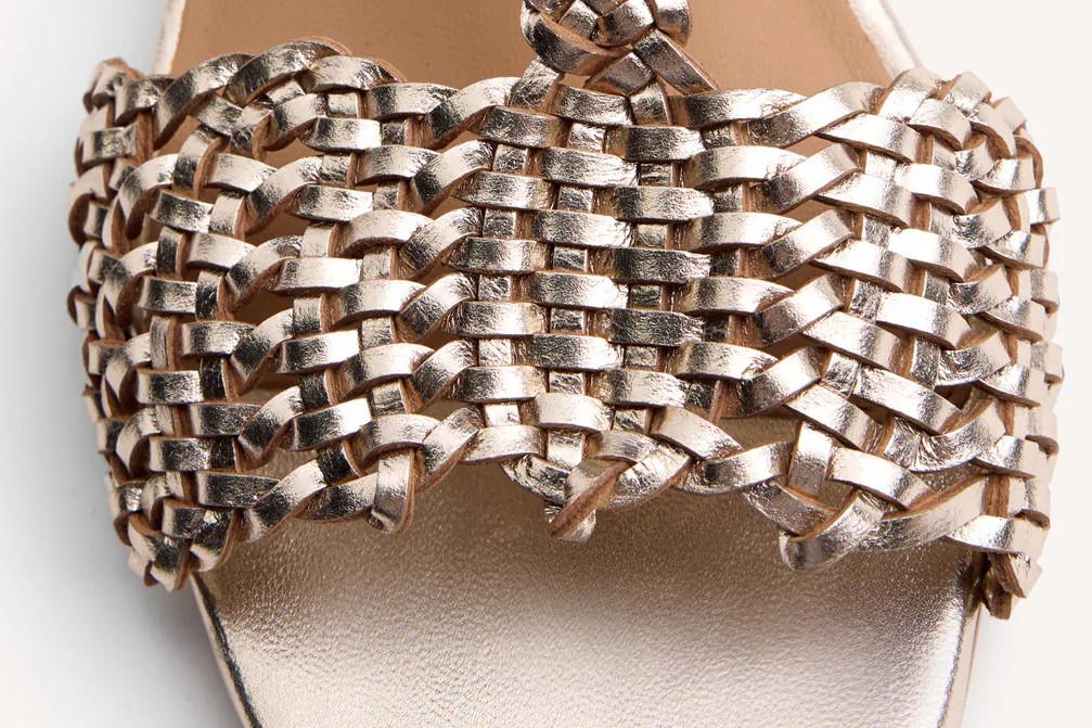 Sandalias de Piel Trenzada Gioseppo Kitunda 79224 Platino para Mujer