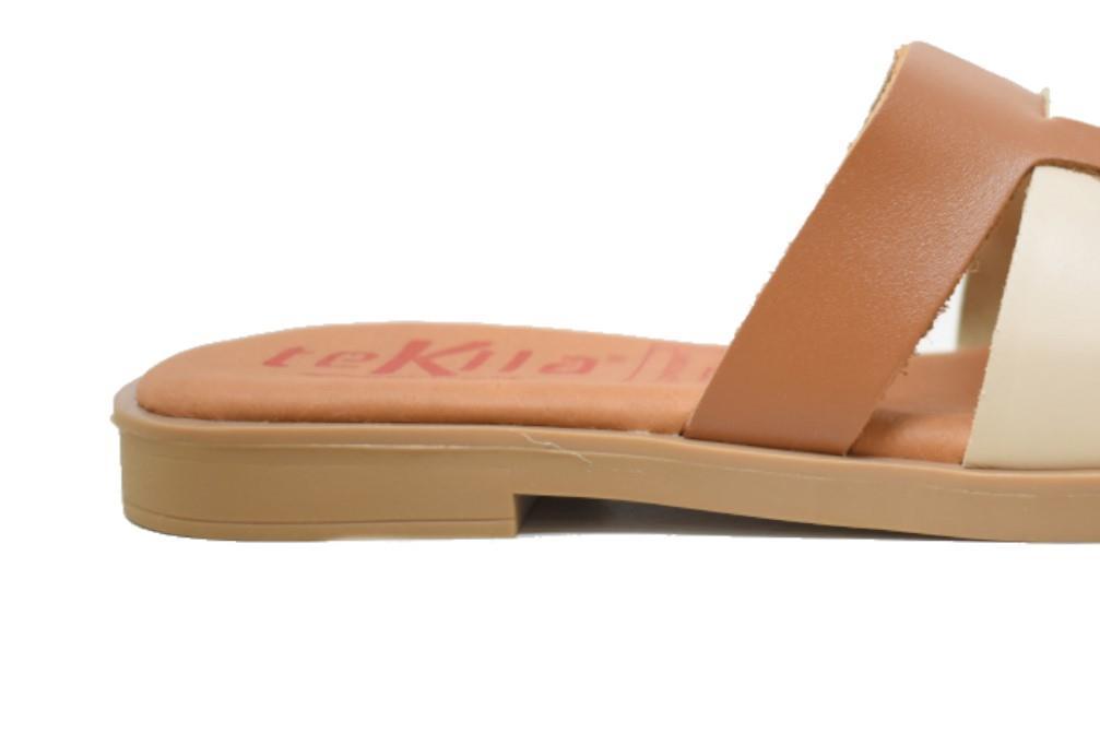 Sandalias de pala planas Tekila 144 en cuero para mujer