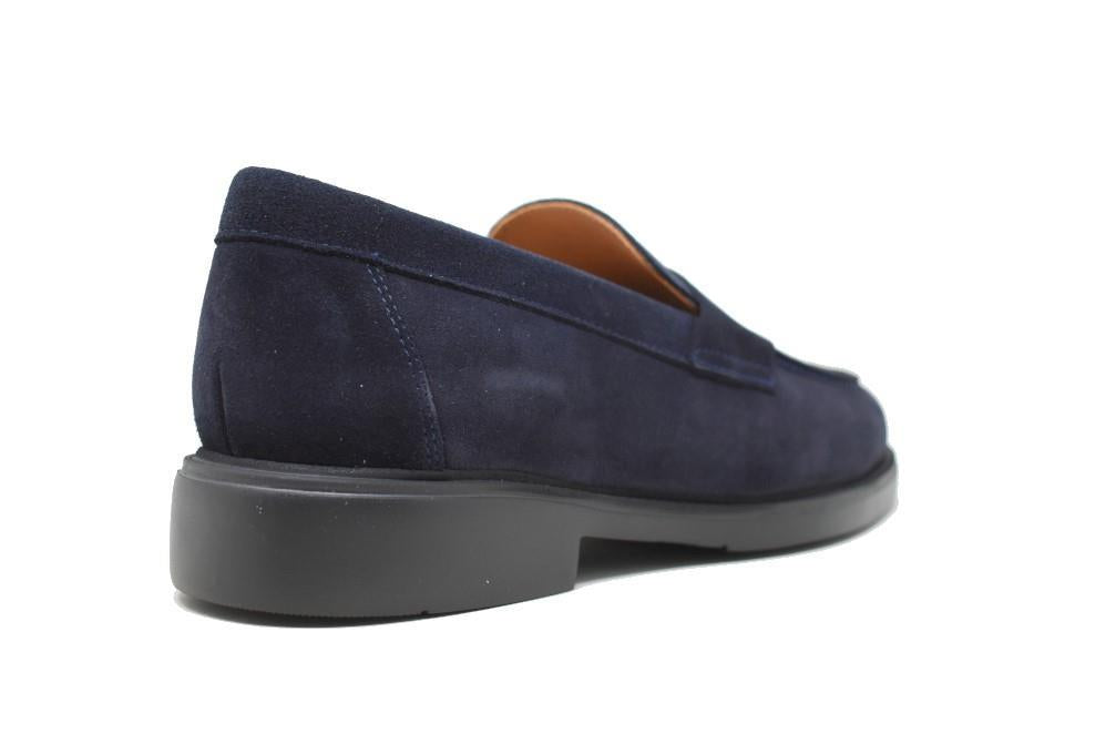 Mocasín para hombre de serraje azul