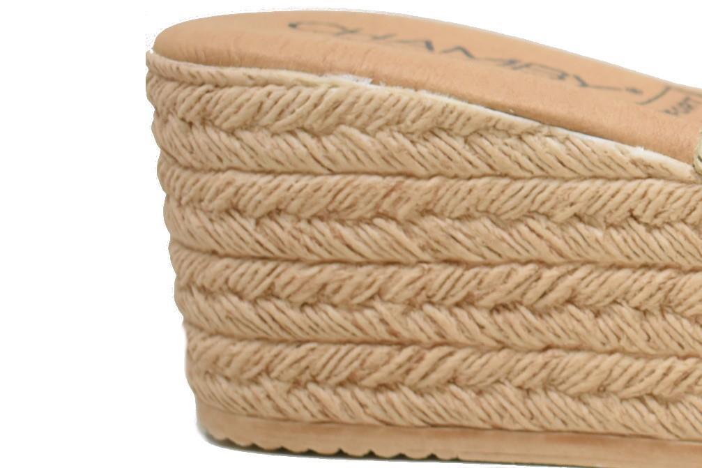 Zuecos con cuña Chamby 414 en platino para mujer
