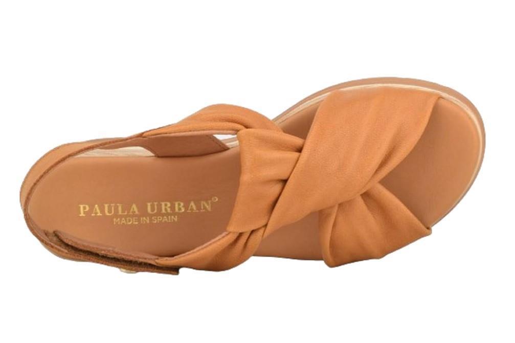 Sandalias con cuña Paula Urban 24-335 SUNSET cuero para mujer