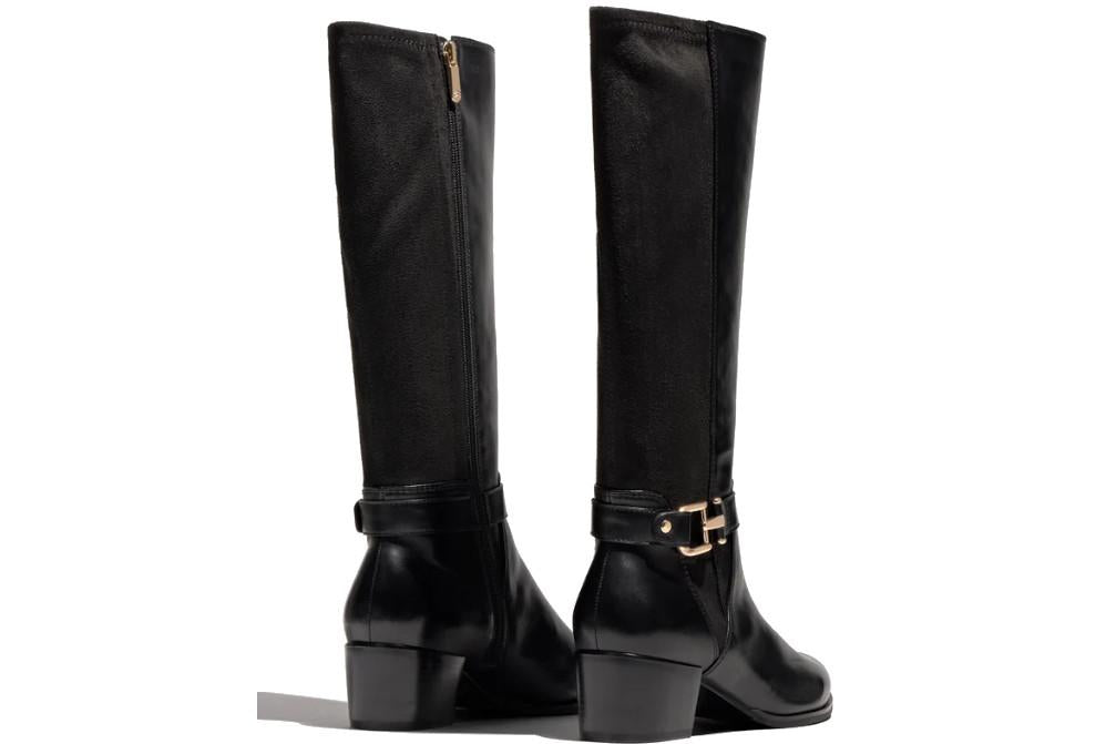 Bota alta de piel negra hasta la rodilla Regarde le Ciel Jolene-35 para mujer
