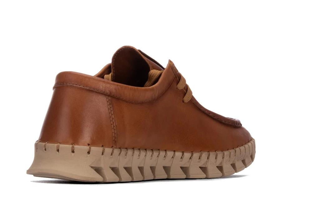 Zapatillas deportivas planas de piel para mujer Carmela 164393 camel