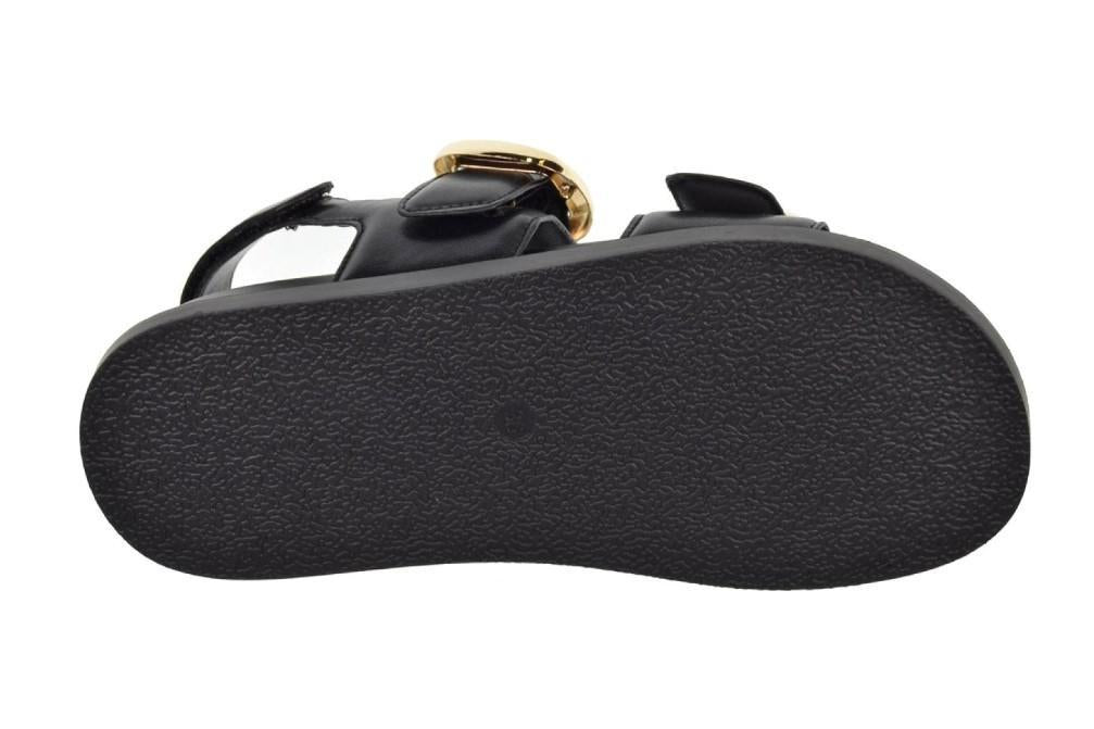 Sandalias planas bio 25056 en negro para mujer