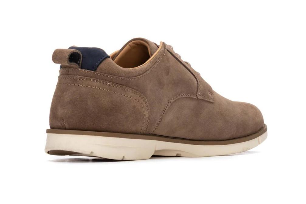 Zapato con cordones Carmela 163901 en taupe| Zapato Casual de Serraje con Suela Antideslizante y Plantilla Extraíble