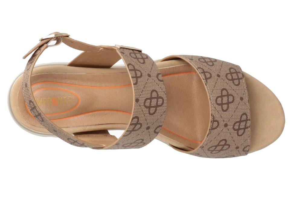 Sandalias de cuña baja Impronte Lucia Logo IL61563A para mujer en marrón