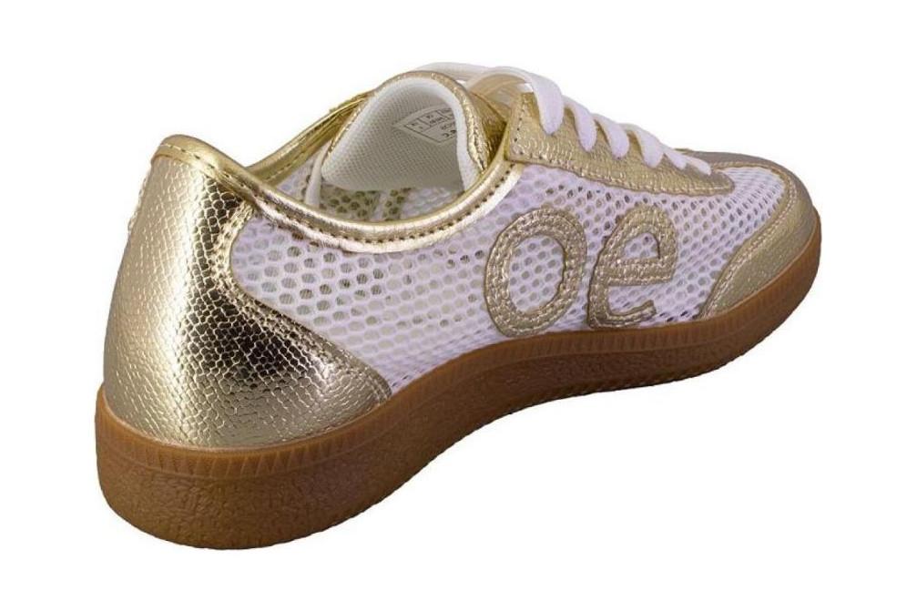 Zapatillas deportivas ligeras Eonet Eoligeros en blanco y oro para mujer
