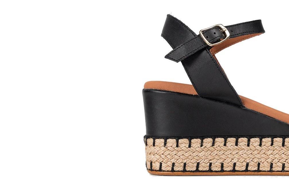 Sandalias con cuña Popa Arambol Galeria en negro para mujer