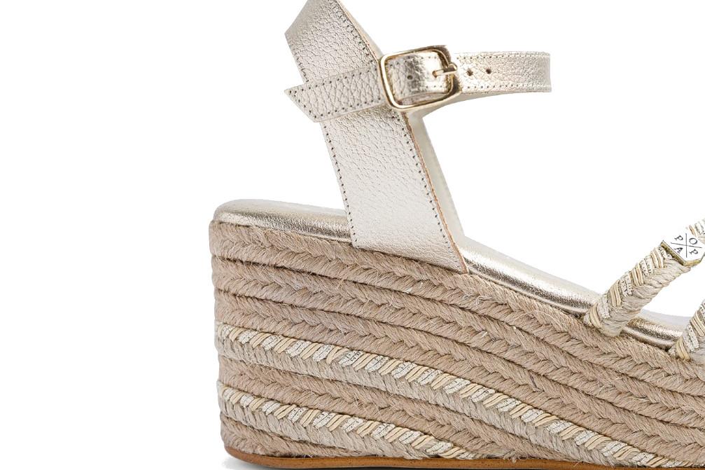 Sandalia con cuña Popa Albany Yute en oro para mujer