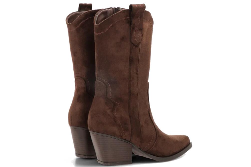 Botas cowboy Etika Martina 110564 café con detalle zigzag