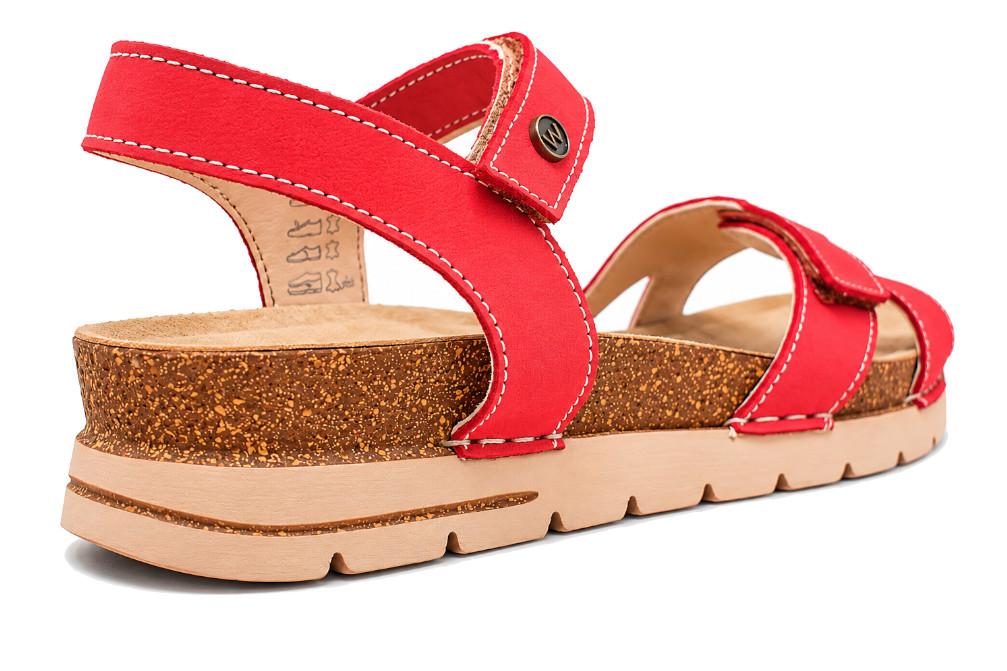 Sandalia bio Walk & Fly 50890 en color rojo de piel para mujer