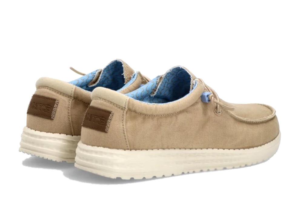 Zapatos náuticos de lona ETIKA 82047 beige con cordones elásticos cómodo y ligero