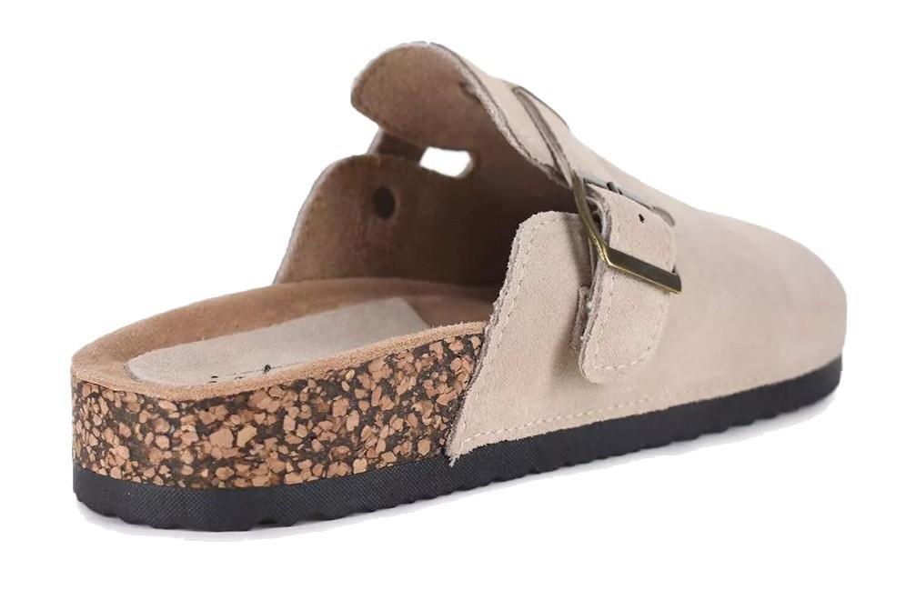 Zuecos bio Isteria 25230 en beige para mujer de piel