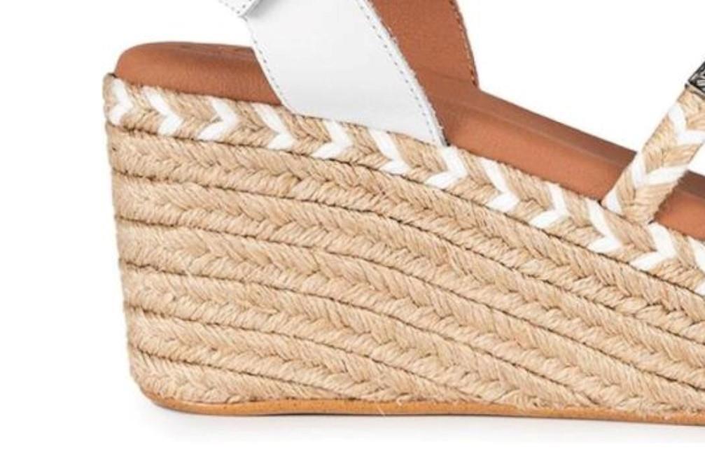 Sandalias con cuña Popa Albany Cuerda en blanco para mujer