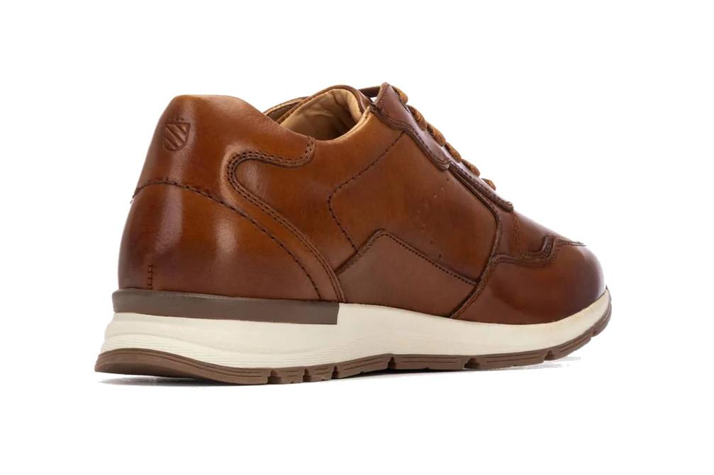 Zapatillas deportivas Carmela 163907 para hombre camel de Piel Casual con Cordones y Suela Antideslizante