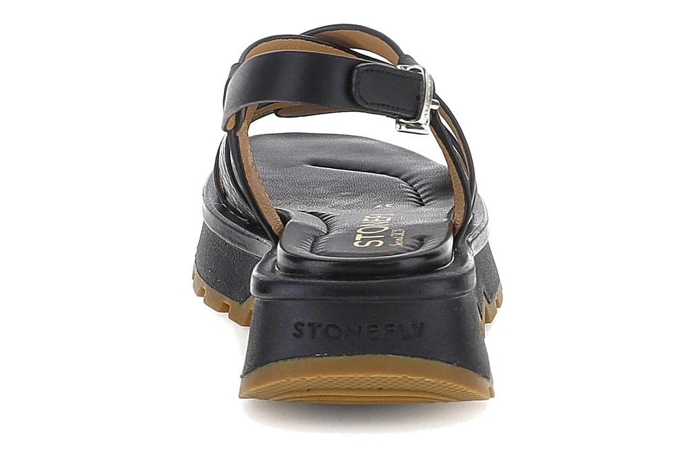 Sandalias de Cuña Stonefly 223692 Star 9 Negro para Mujer en Piel de Becerro | Comodidad y Elegancia