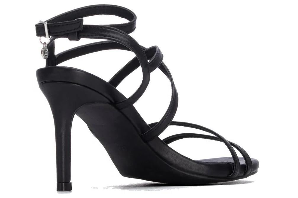Zapatos de fiesta Xti 145460 en negro– Sandalia de mujer elegante con tiras finas y tacón fino de 8 cm