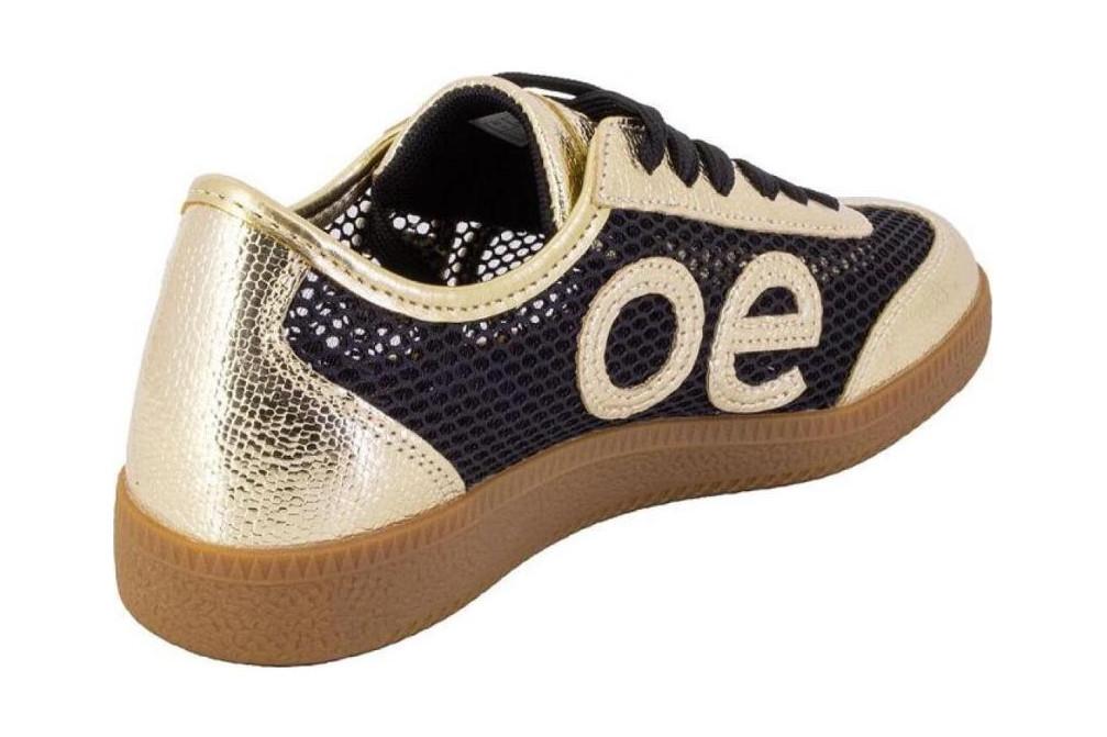 Zapatillas deportivas ligeras Eonet Eoligeros en negro y oro para mujer