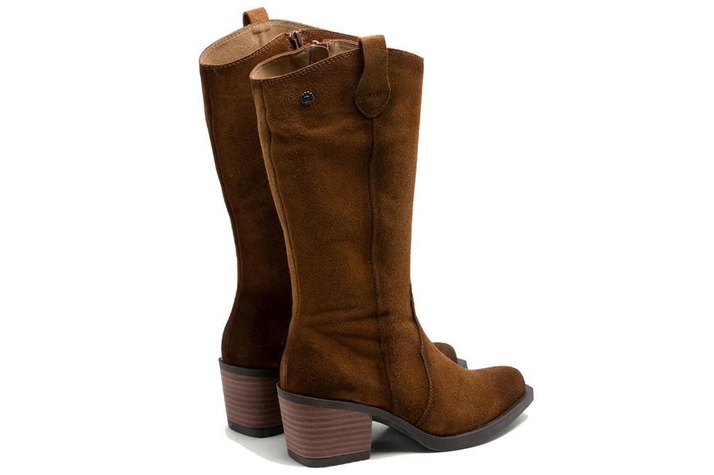Botas altas cowboy Porronet Hilda en cuero para mujer