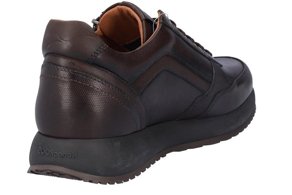 Zapatos deportivos de piel Kangaroos 1236-18 marrones con cremallera para hombre