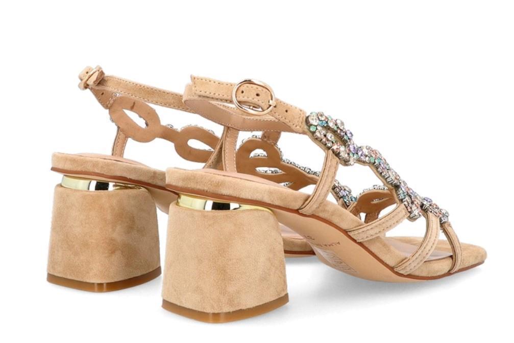 Sandalias de fiesta Alma en Pena V240715 con pedrería en color beige