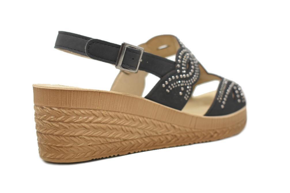 Sandalias con cuña inblu GO000014 en negro