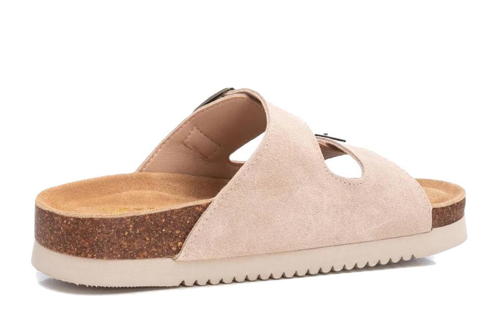 Sandalias planas bio XTI 142552 beige para mujer | Sandalias de piel cómodas y tendencia