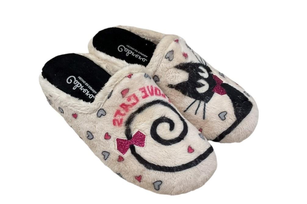 Zapatillas de casa Cabrera 3186 en gris para mujer