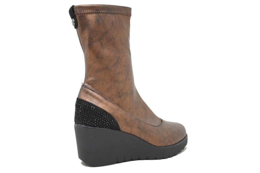 Botines con cuña Paula Urban Kara 02 en bronce para mujer