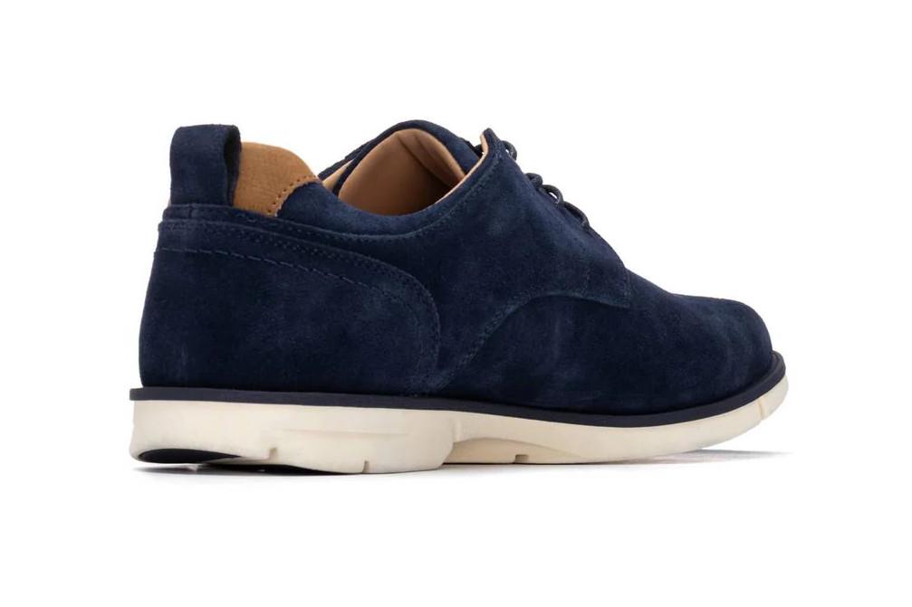 Zapato con cordones Carmela 163901 en azul marino| Zapato Casual de Serraje con Suela Antideslizante y Plantilla Extraíble