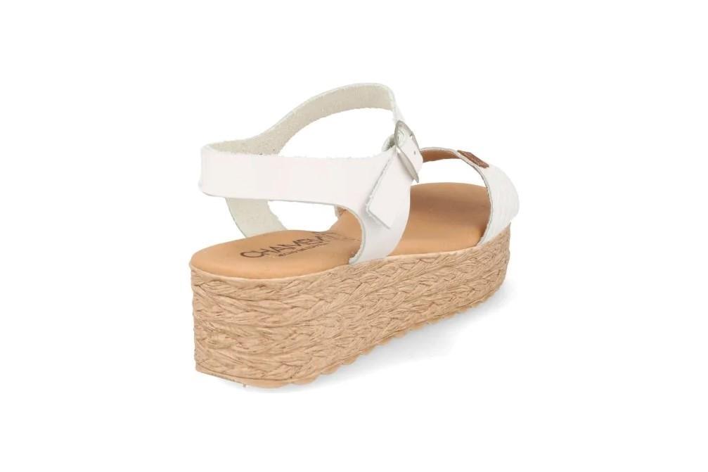 Sandalias con cuña Chamby 327 en blanco para mujer