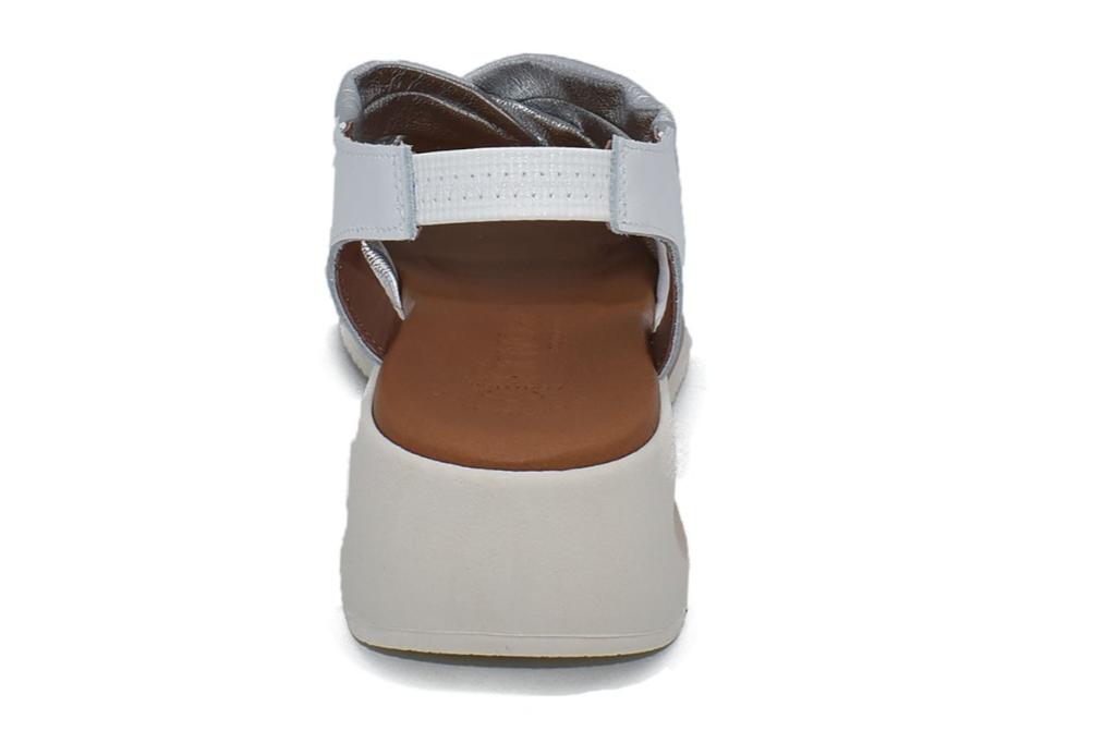 Sandalias con Cuña Media InVogue 6059 blanco Mujer | Piel, Plantilla Gel y Máximo Confort
