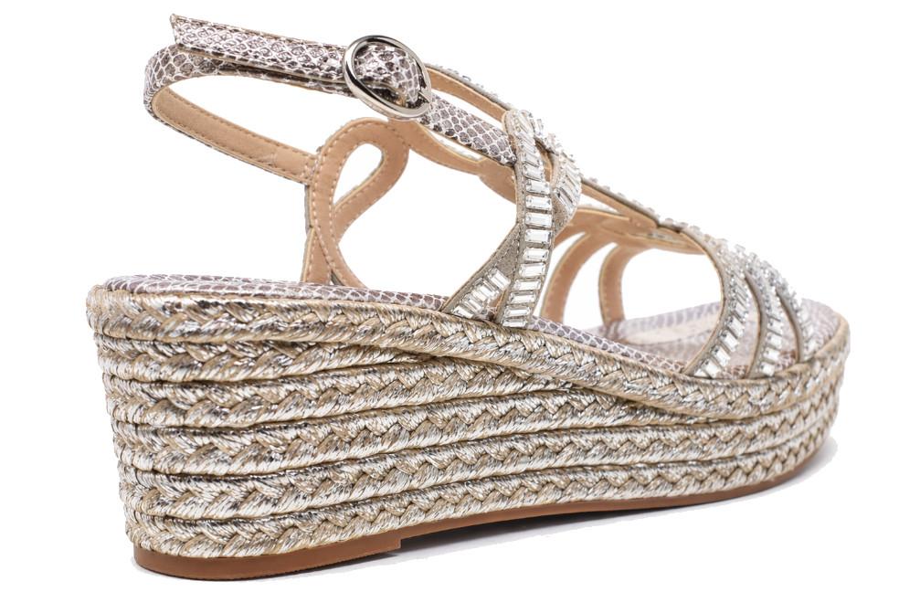 Sandalias con cuña media Alma en Pena para mujer de esparto
