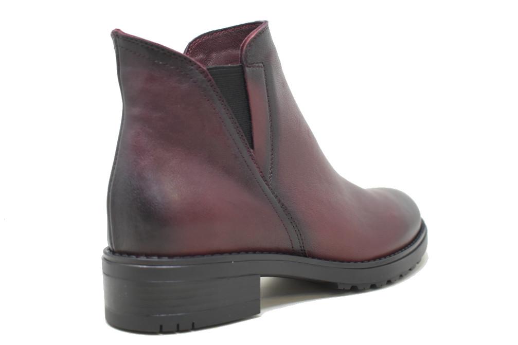 Botines planos cómodos Paula Urban 9-1167 Pull en burdeos