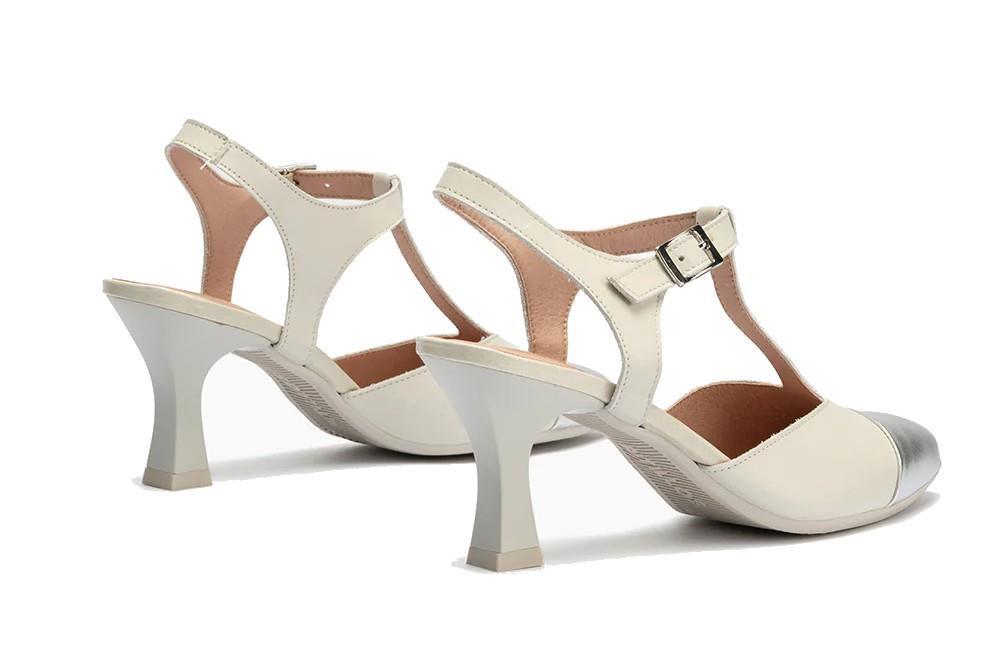 Zapatos de tacón Pitillos 10524 en plata para mujer