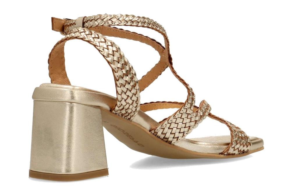 Sandalias de tacón de piel trenzada Gioseppo Mohoro 79218 platino – Sandalias de fiesta