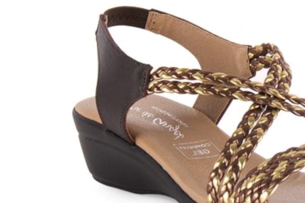 Sandalias planas Pie de Angel 323 en bronce para mujer