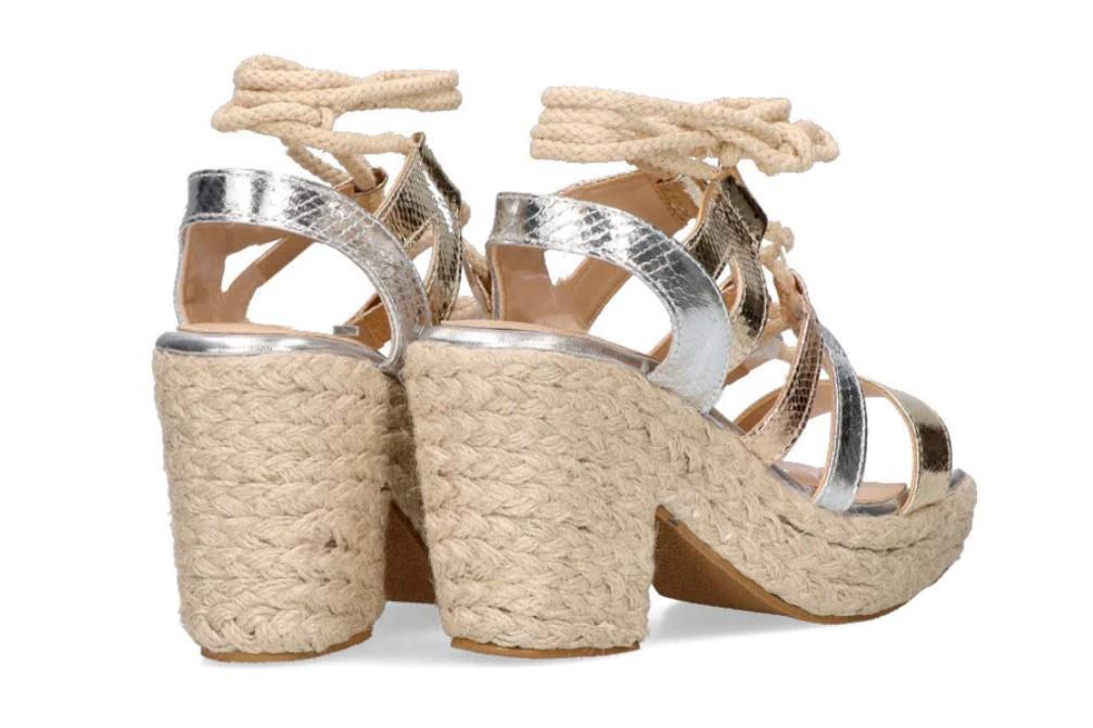 Sandalias de yute Etika las doradas 3001 en oro para mujer