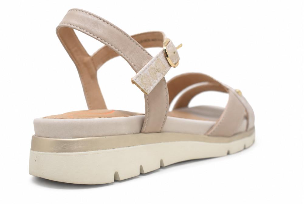 Sandalias de cuña baja Impronte Lucia Cross IL61562A para mujer en beige