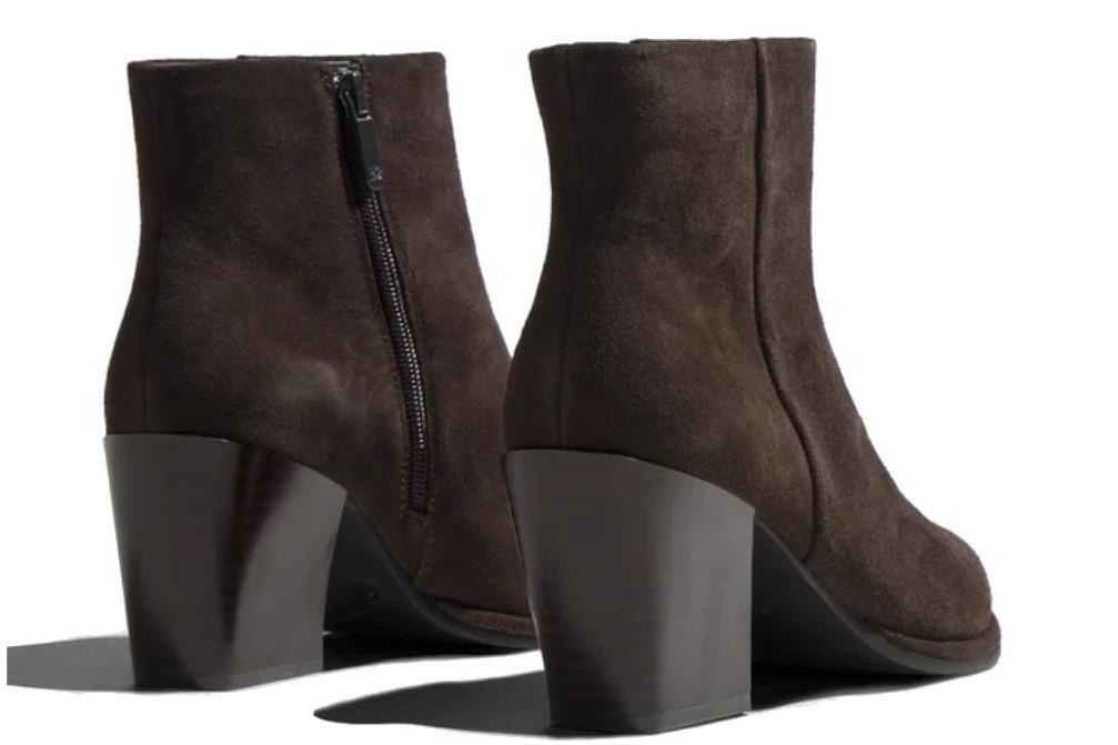 Botines de ante marrón oscuro estilo western con tacón Regarde le Ciel Eithel-02