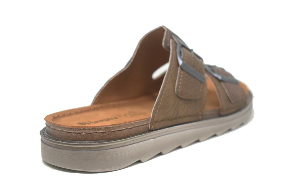 Sandalia cómodas Inblu BU000019 Tipo Chancla con Planta de Piel y Hebillas Ajustables para hombre